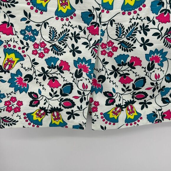 BODEN Women's White Pink Blue Floral Print A-Line Spring Office Skirt Size 6 - Picture 4 of 7